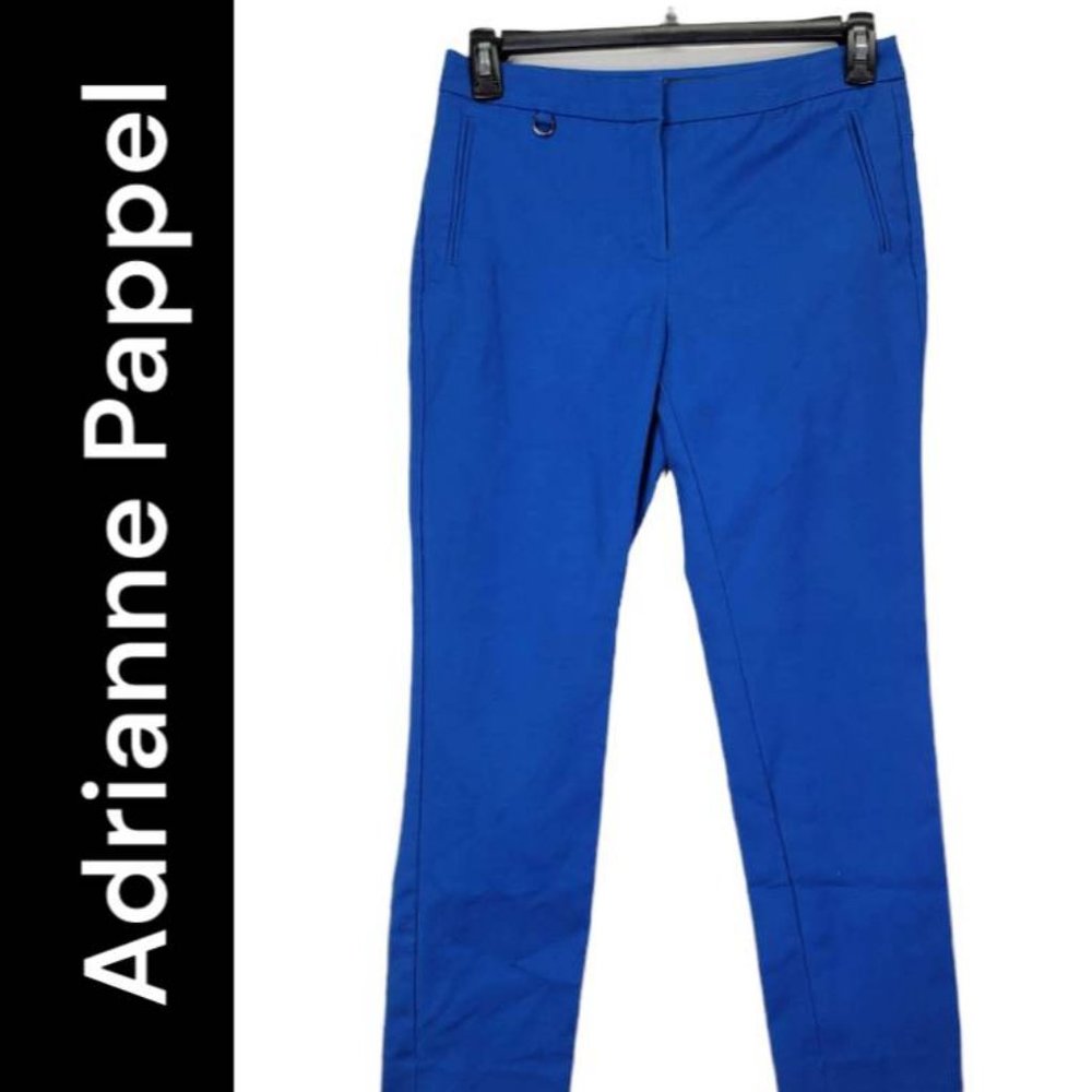 Adrianna Pappel Women's Blue Casual Formal Flat Front Capri Pants  Size 8